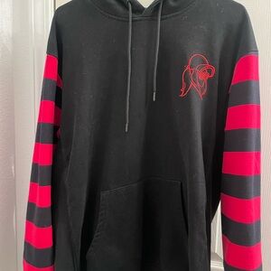 REZZ Black and Red Striped Hoodie